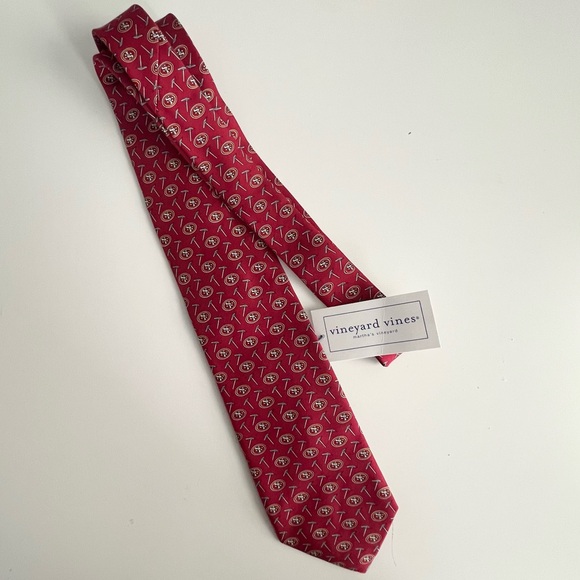 Vineyard Vines San Francisco 49ers Silk Tie Red NFL NWT - Picture 4 of 7